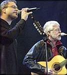 Barenaked Ladies' Steven Page performs with Bruce Cockburn during the Music Without Borders Live in Toronto Sunday.